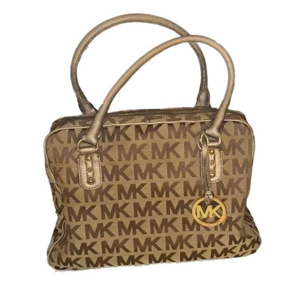 Michael Kors Signature Logo Dome Satchel Handbag